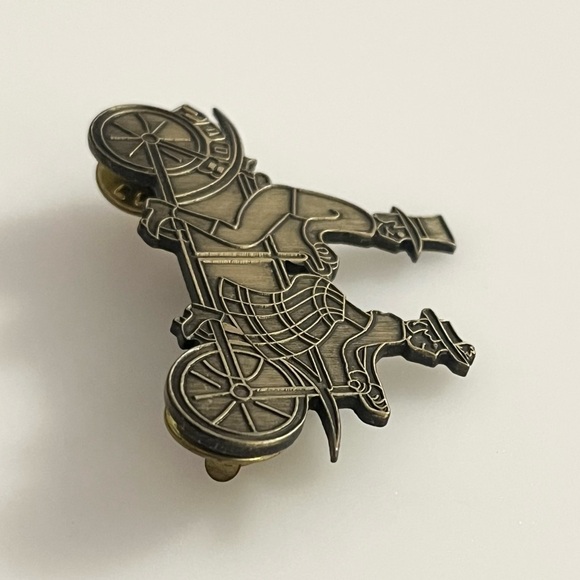 Tandem Bike Brooch Golden Bronze Color With 2008 - Picture 4 of 11